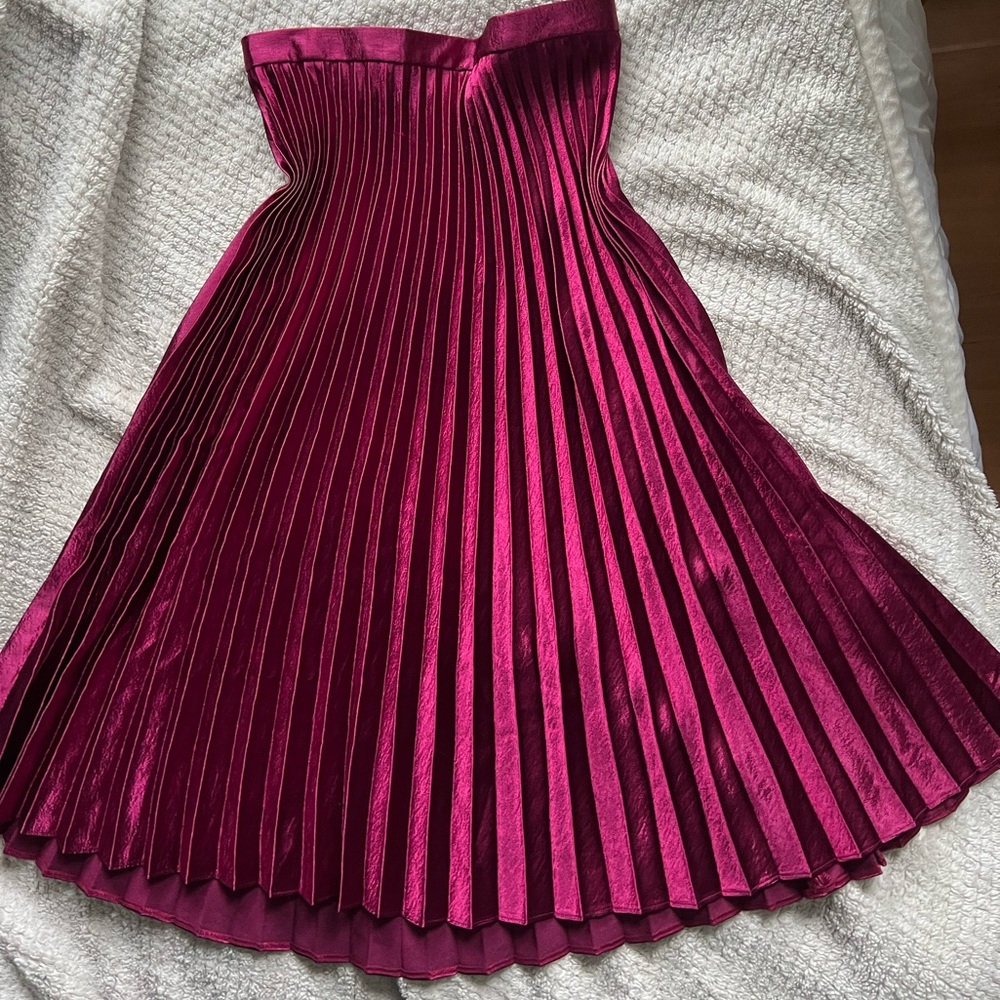 ASOS pleated raspberry pink silky beautiful skirt